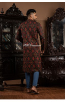 Men Contrast Color Printed Pure Cotton Punjabi (NS86) Men Contrast Color Printed Pure Cotton Punjabi (NS86)